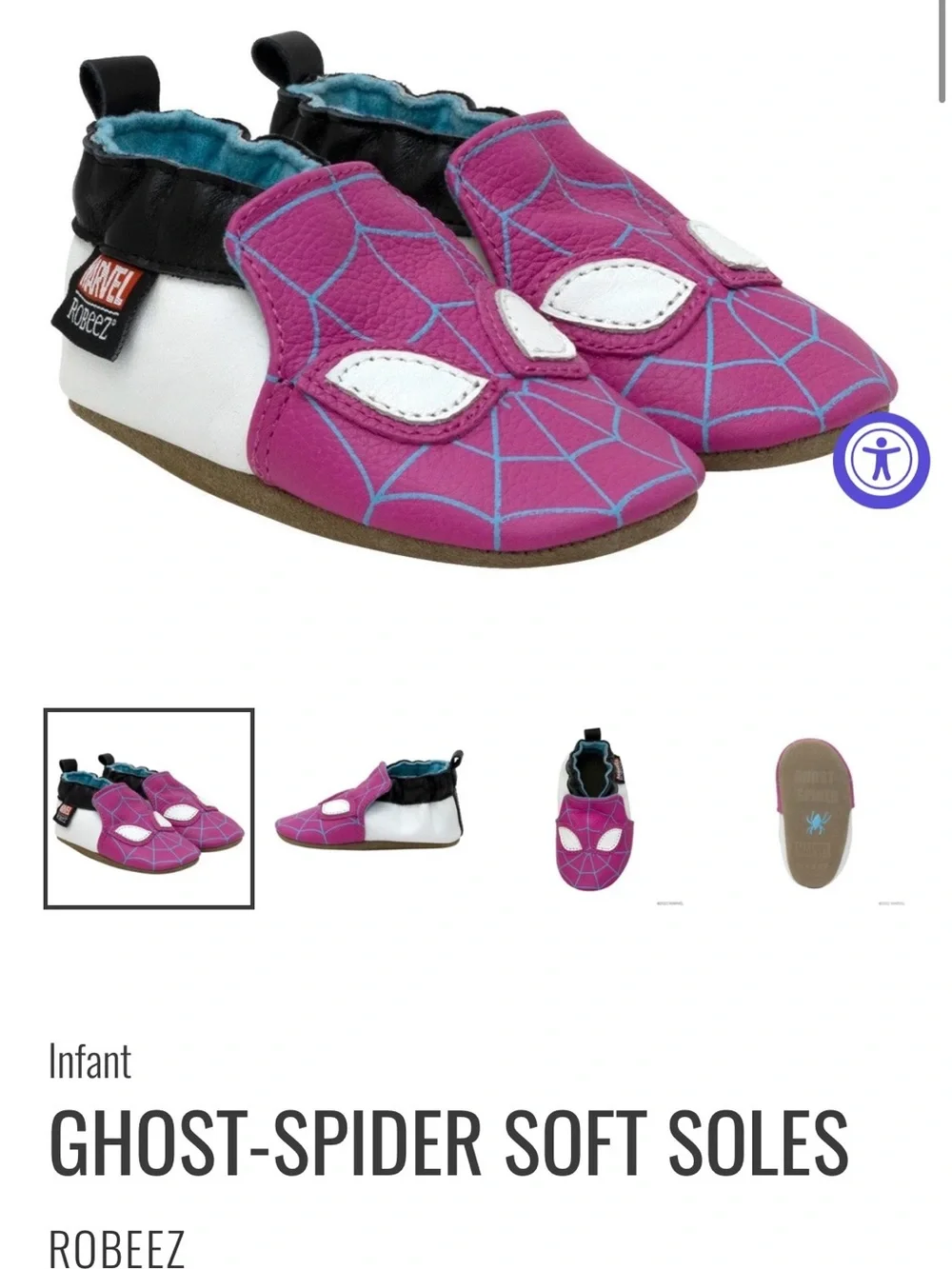 Robeez Spider-Man Magenta Soft Soles Baby Shoes